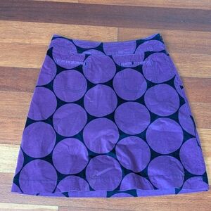 Boden Purple Polka Dot A-Line Skirt